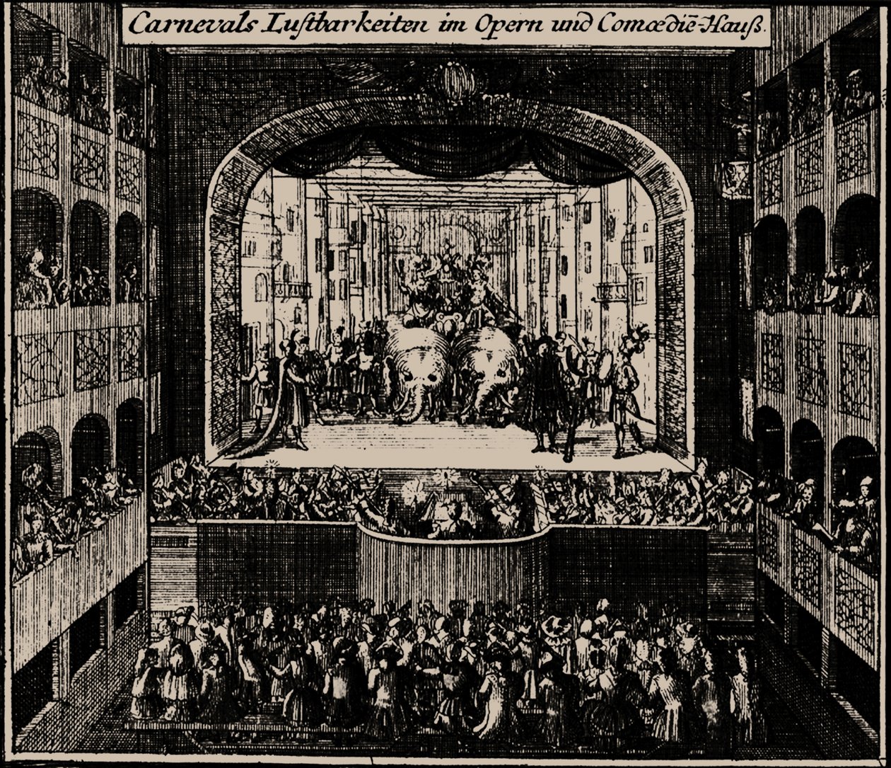 Markgrafentheater in Erlangen, 1721 von Johann Baptista Homann