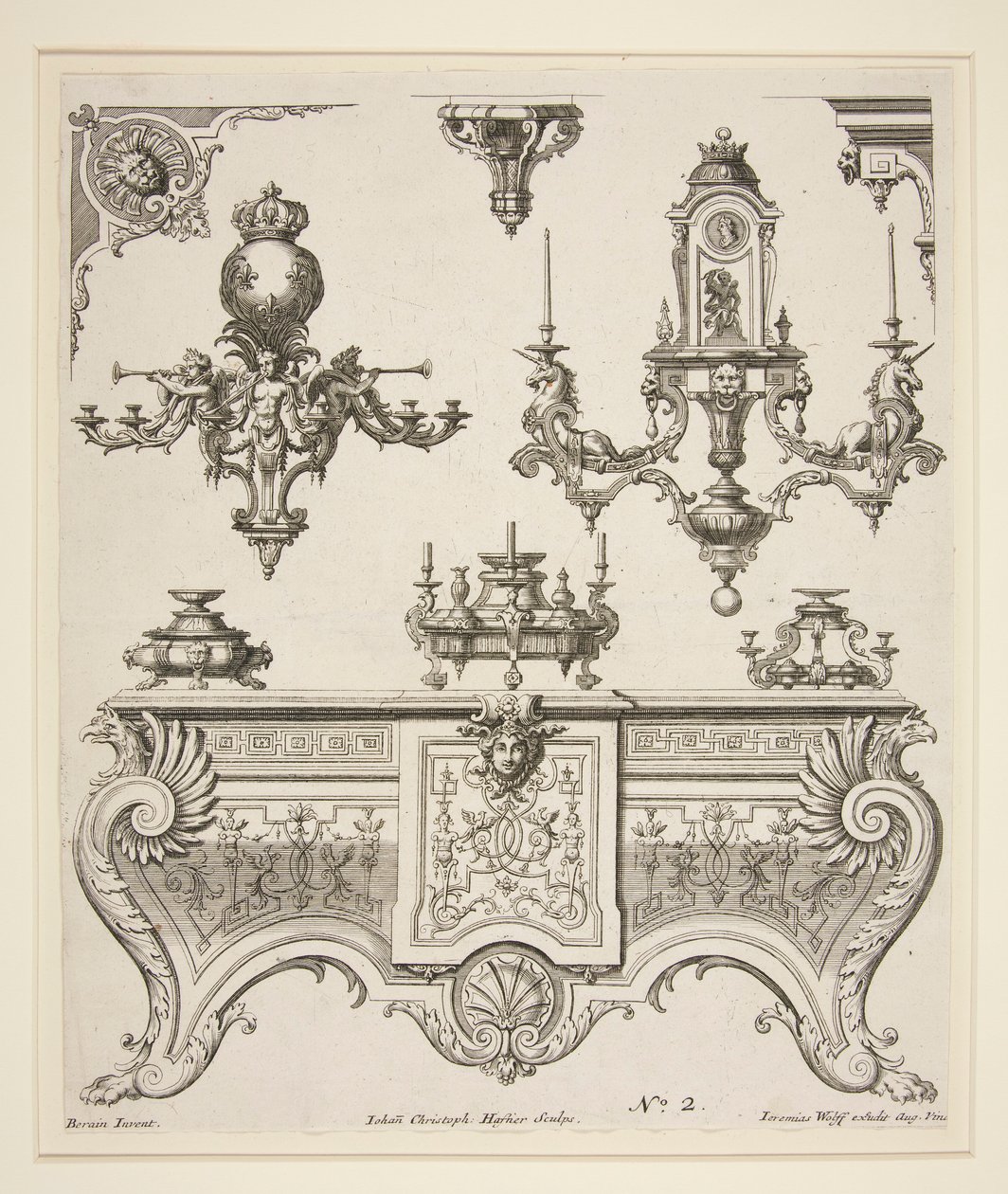 Blatt mit Ornamentdesigns von Johann Christoph Hafner