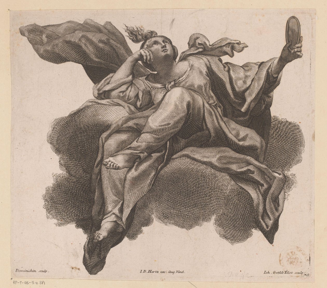 Prudentia mit Spiegel in der Hand von Johann Gottfried Thelott