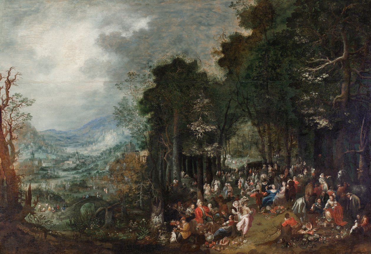 Landschaft mit Festgesellschaft von Johann Jakob Hartmann