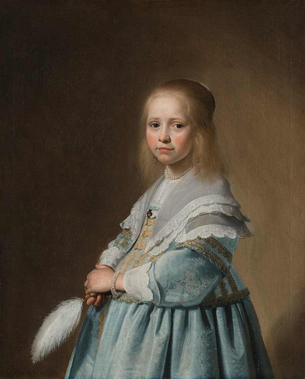 Porträt eines Mädchens in Blau von Johannes Cornelisz. Verspronck