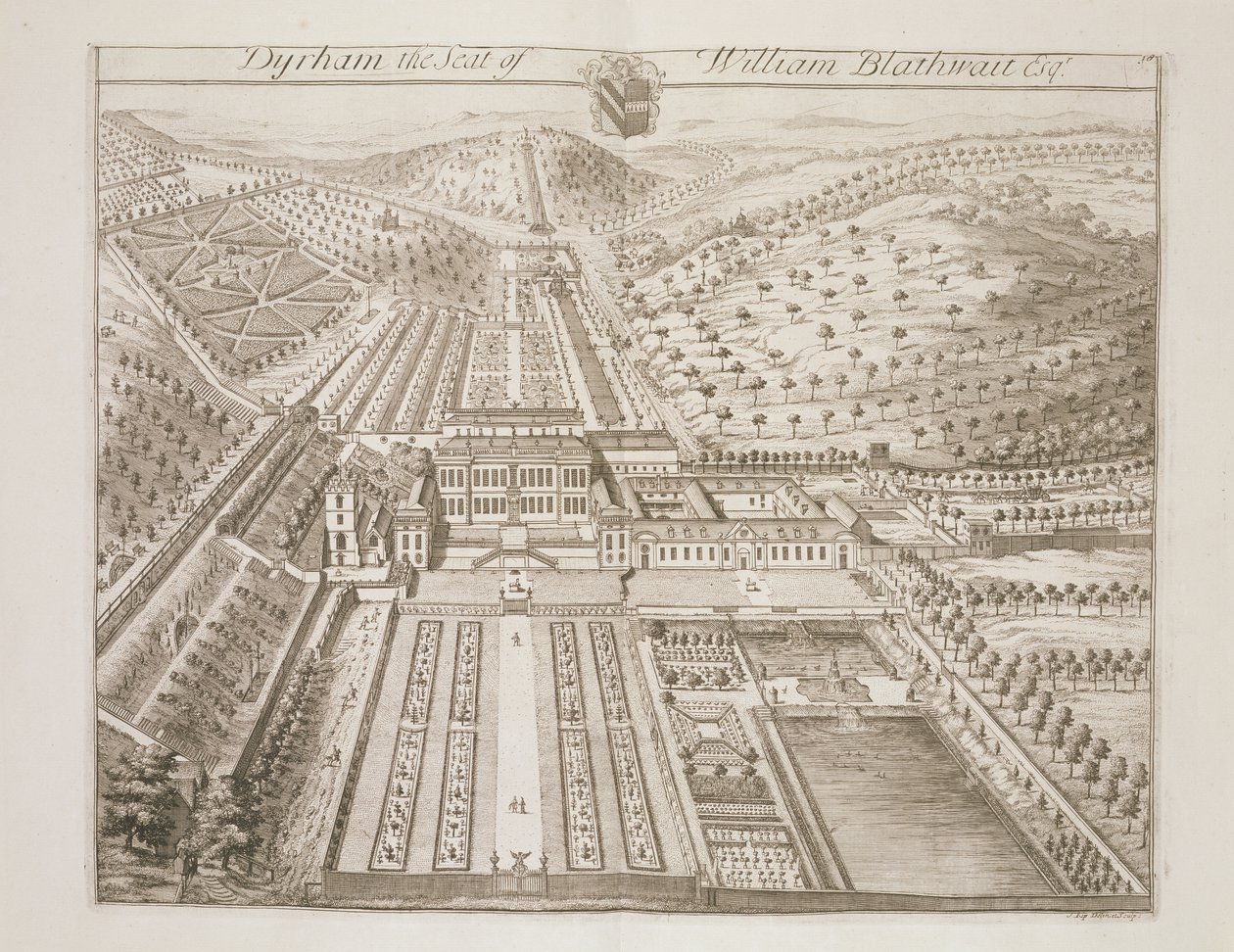 Dyrham Park, der Sitz von William Blathwayt (ca. 1649-1717) von Johannes Kip