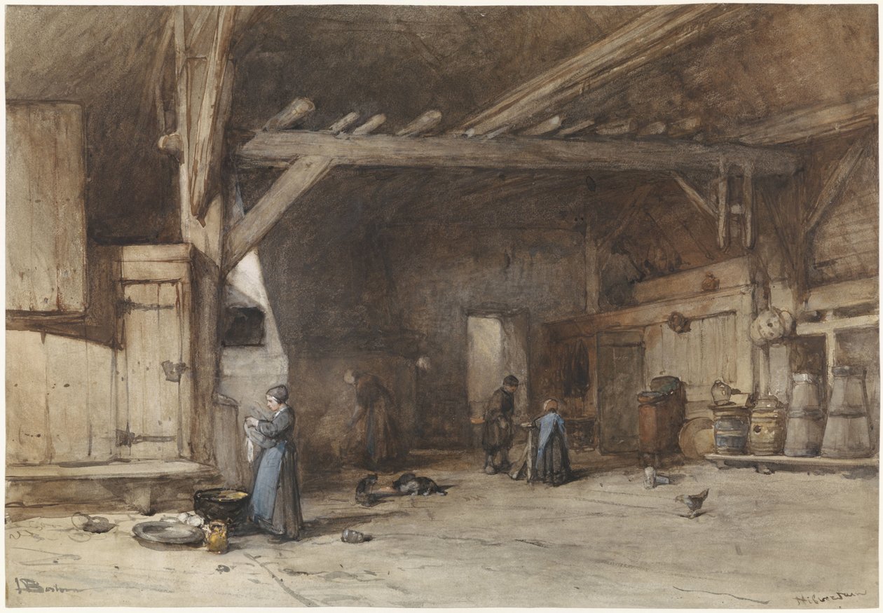 Interieur eines Bauernhauses bei Hilversum von Johannes Bosboom