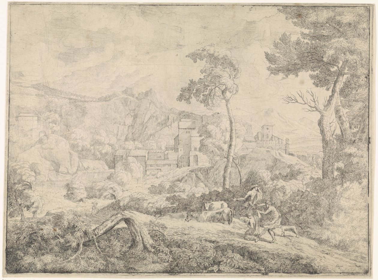 Drei Hirten in einem Sturm von Johannes Gottlieb Glauber