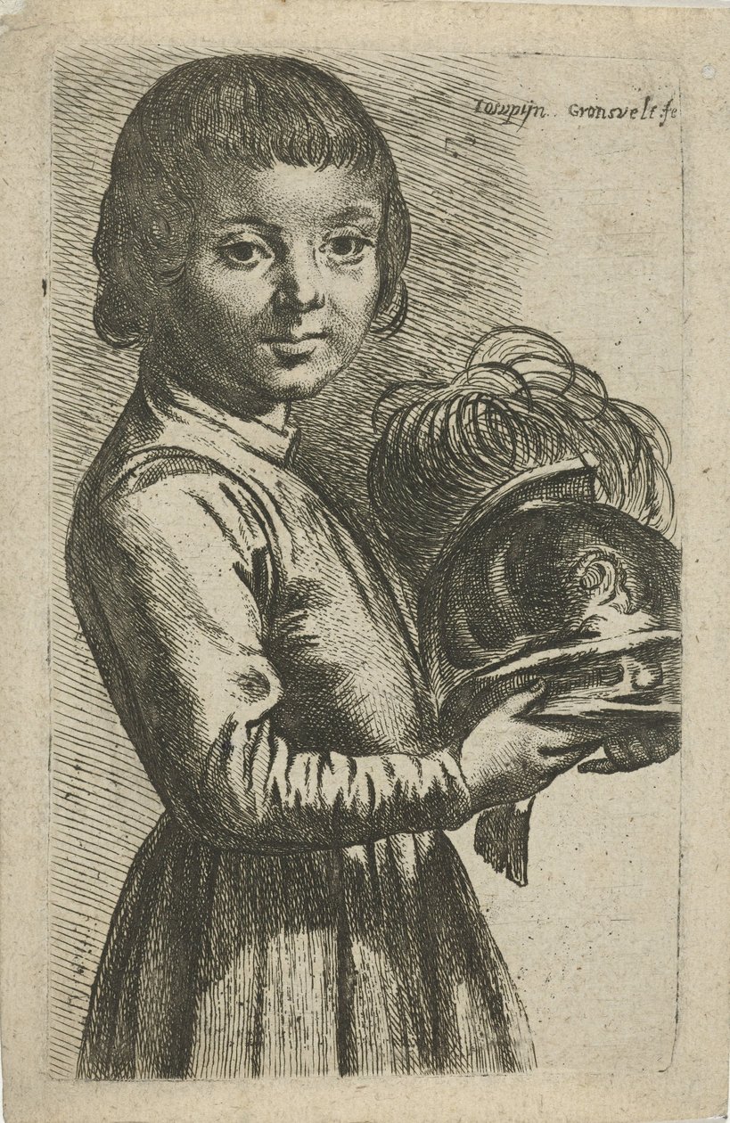 Junge mit Helm von Johannes Gronsveld