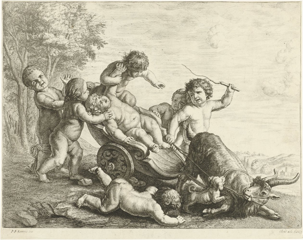 Putti mit Ziegenwagen von Johannes Gronsveld