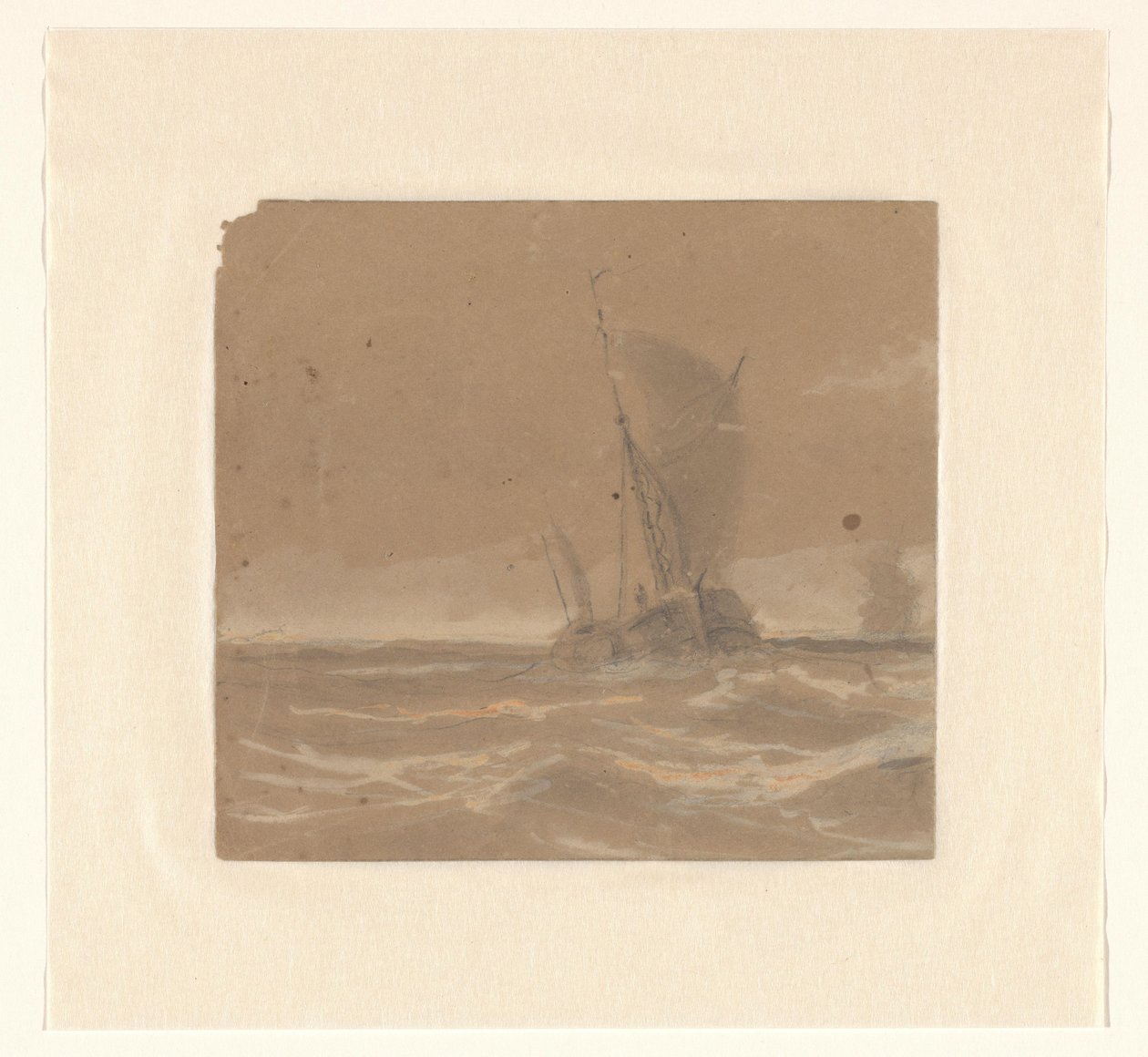 Segelndes Fischerboot von Johannes Huygens (signed by artist)