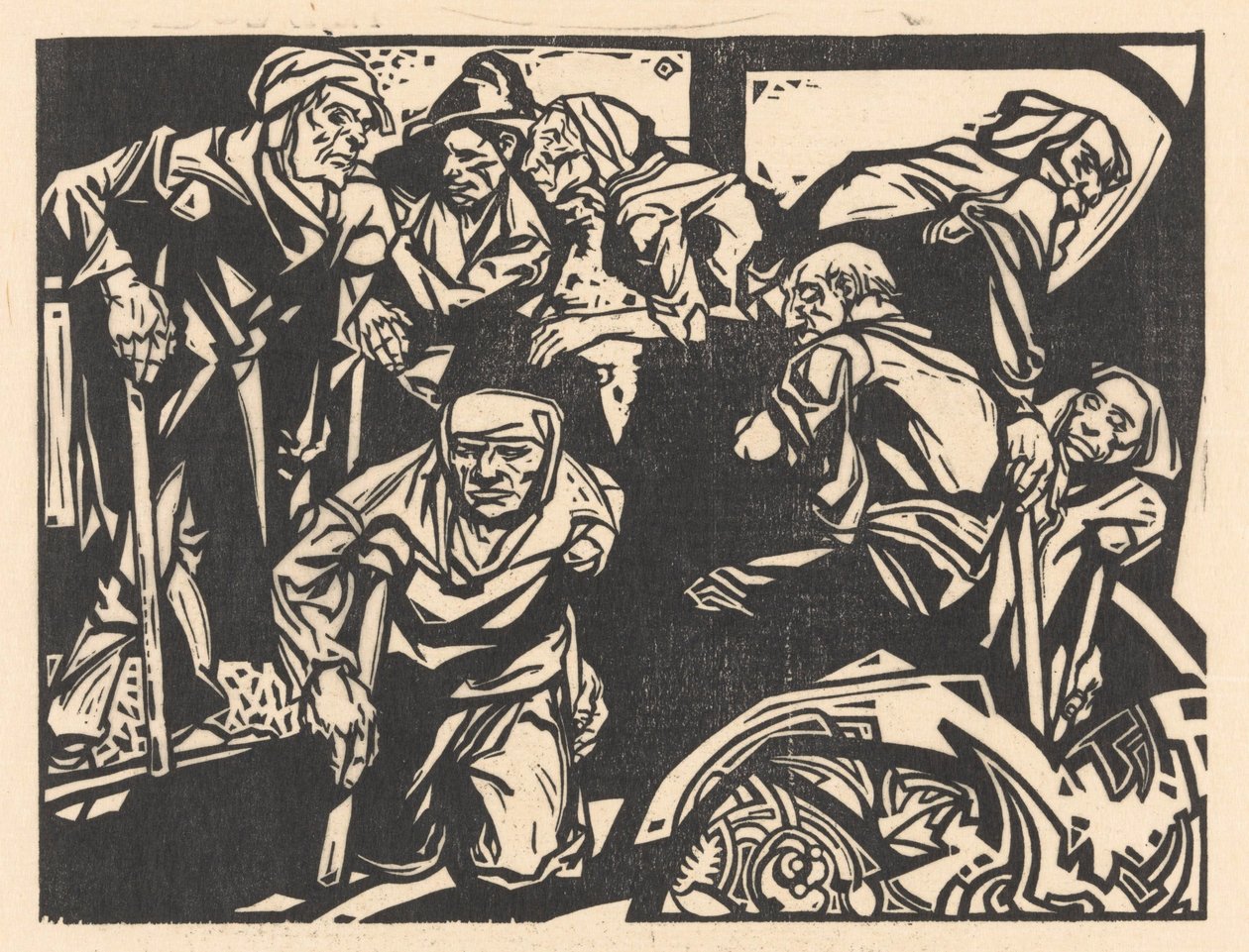 Männer mit Krücken von Johannes Josephus Aarts