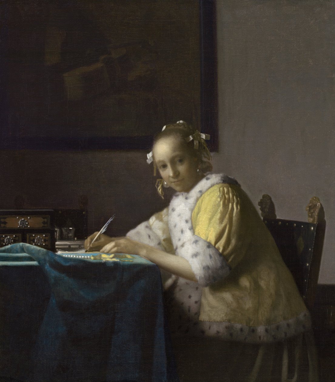 Eine Dame schreibt von Johannes Vermeer