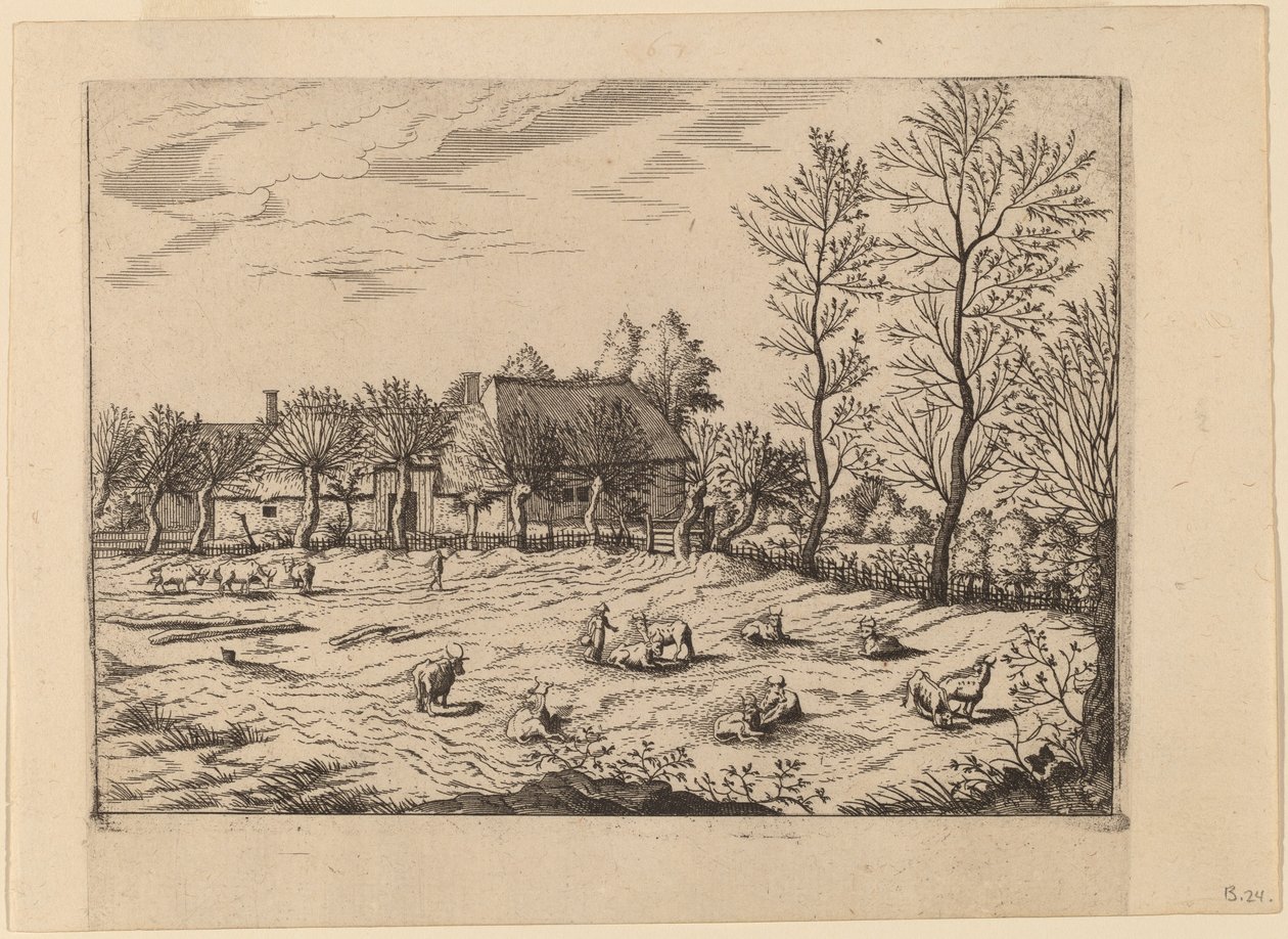 Bauernhof von Johannes and Lucas van Doetechum after Master of the Small Landscapes