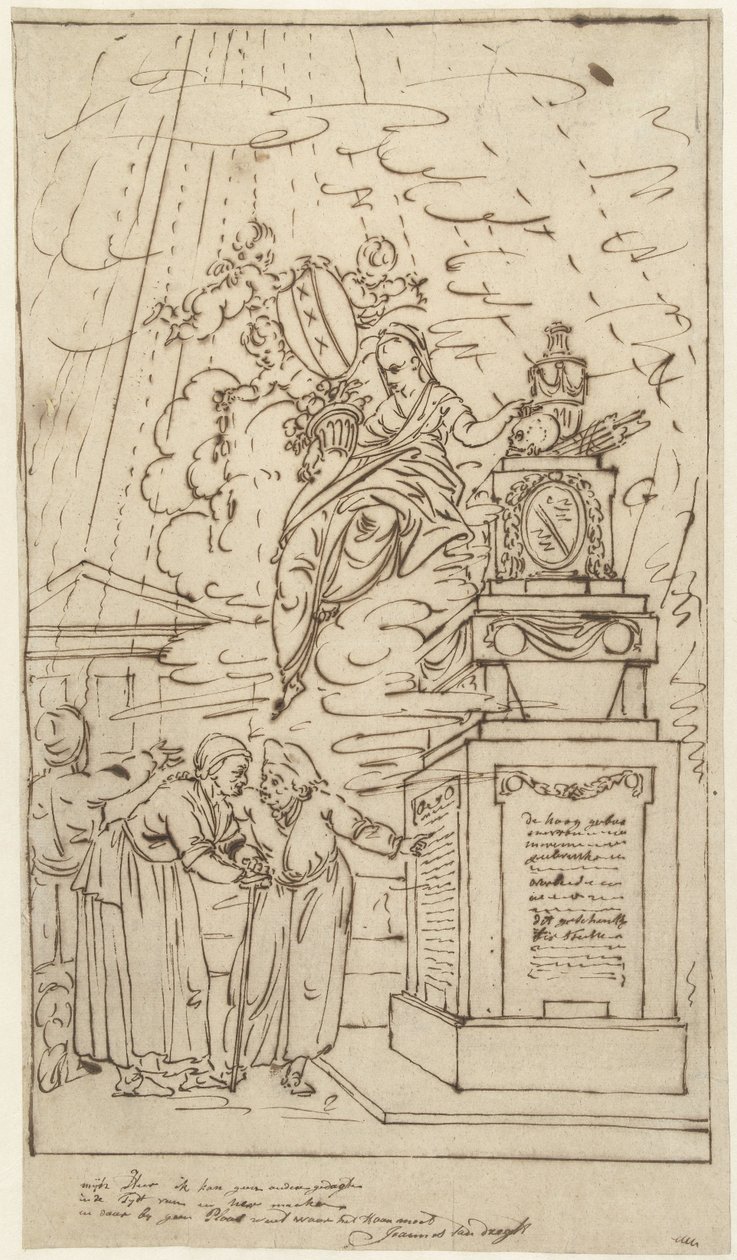 Figuren bei einem Grabdenkmal von Johannes van Dregt