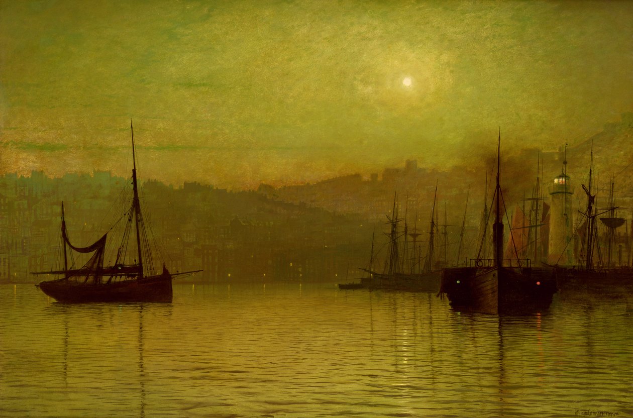 Ruhige Gewässer, Scarborough, 1880 von John Atkinson Grimshaw