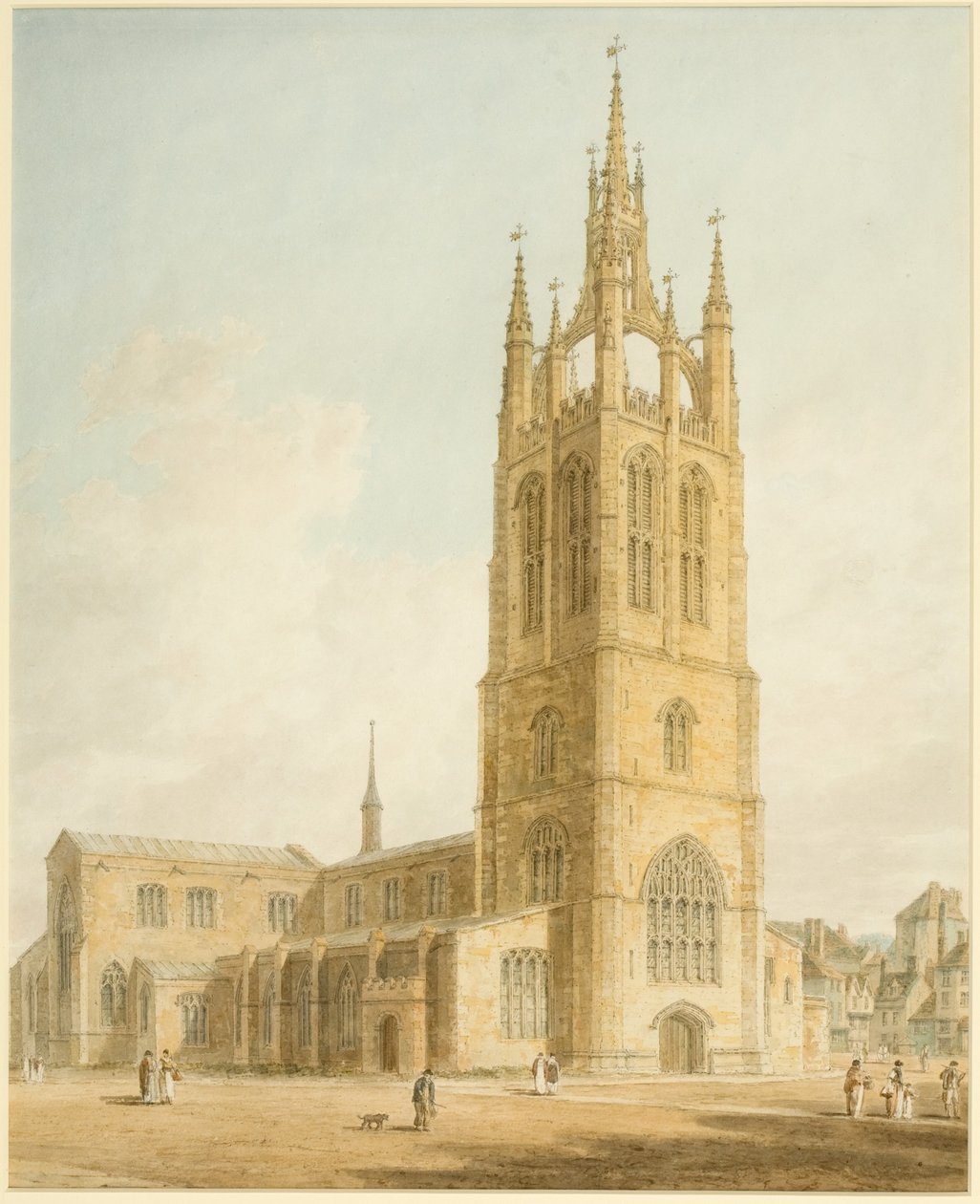 Kathedrale St. Nikolaus, Newcastle upon Tyne (Bleistift und Aquarell) von John Chessell Buckler