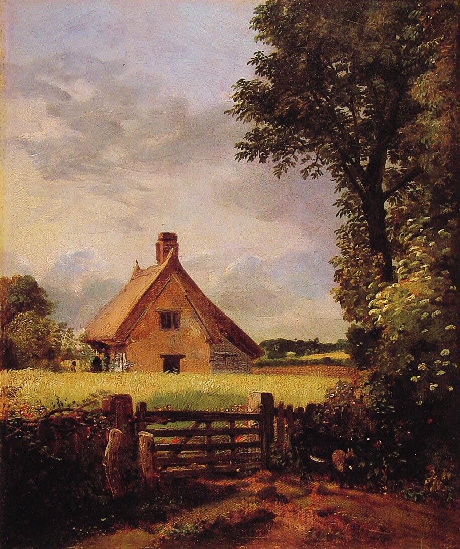 Ein Cottage in einem Kornfeld von John Constable