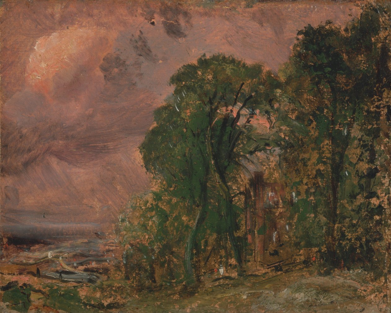 Ein Blick auf Hampstead bei stürmischem Wetter von John Constable