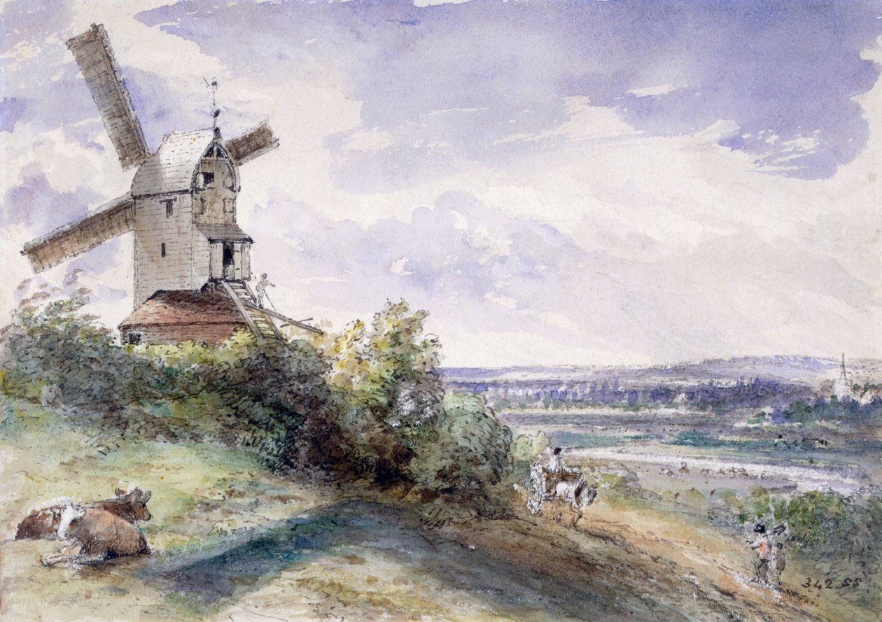 Eine Windmühle in Stoke by Nayland, nahe Ipswich, Suffolk, 1814 von John Constable