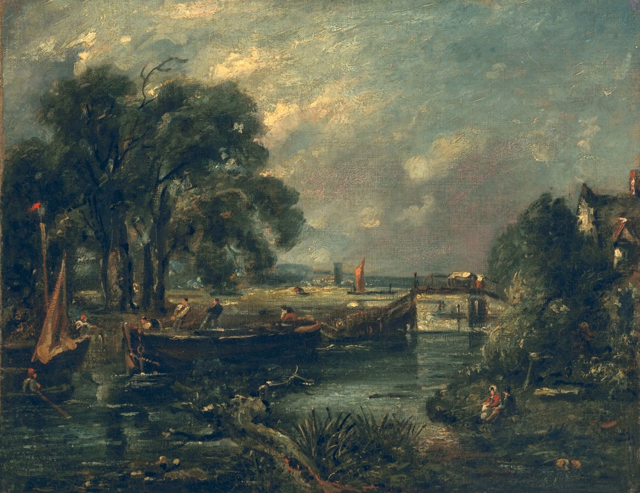 Lastkähne auf der Stour von John Constable