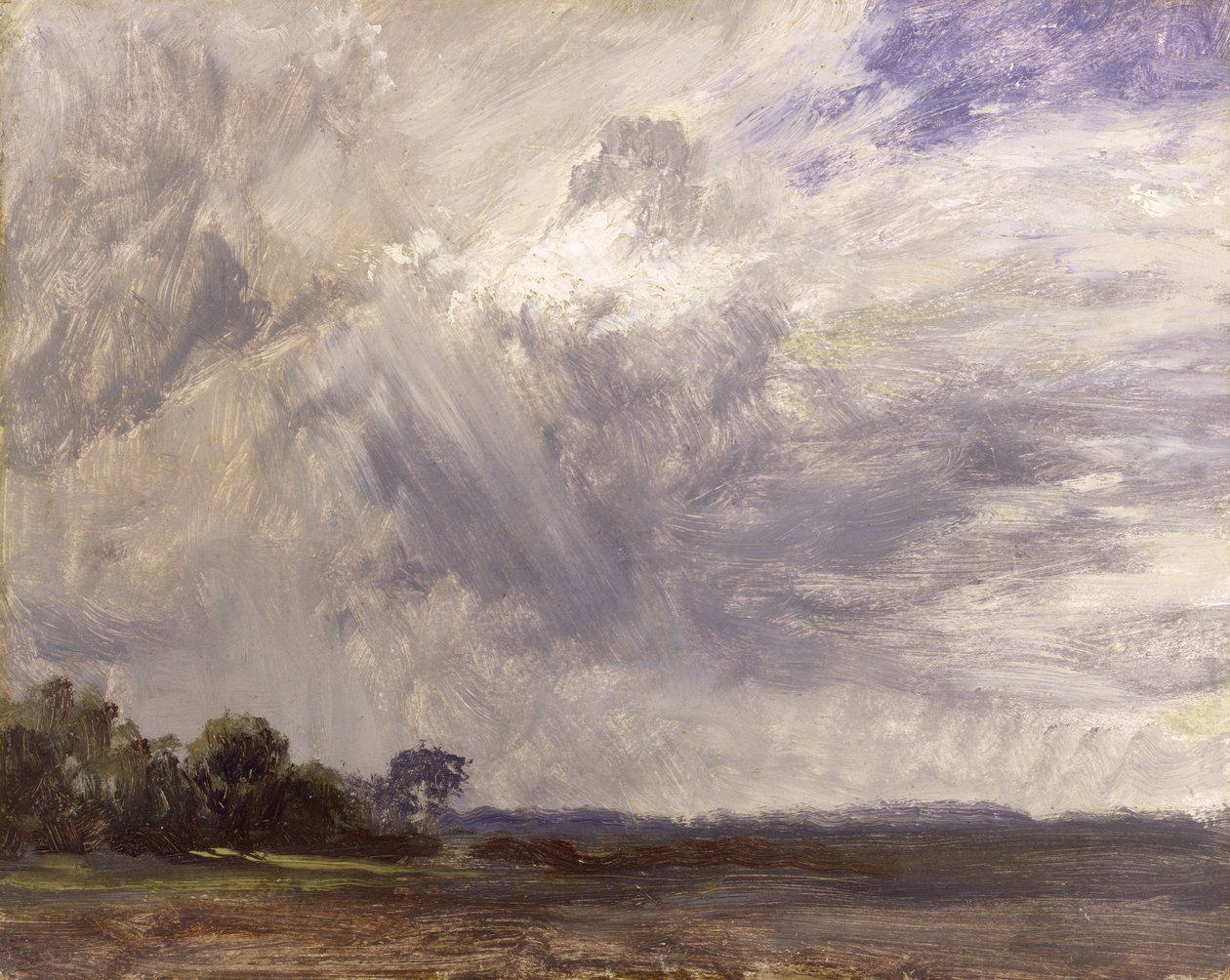 Landschaft mit grauem windigem Himmel, ca. 1821-30 von John Constable