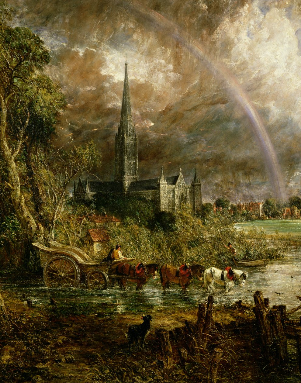 Kathedrale von Salisbury von den Wiesen aus (Detail) von John Constable