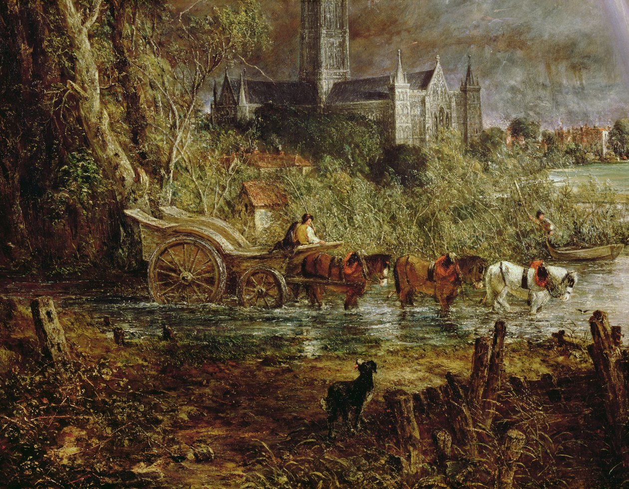 Kathedrale von Salisbury von den Wiesen aus (Detail) von John Constable
