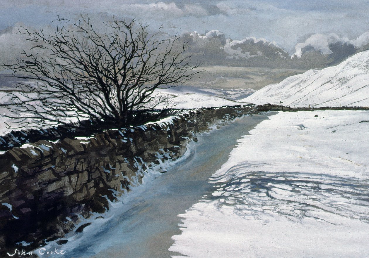 Schnee über Barbondale, Barbon, bei Kirby Lonsdale, Cumbria von John Cooke