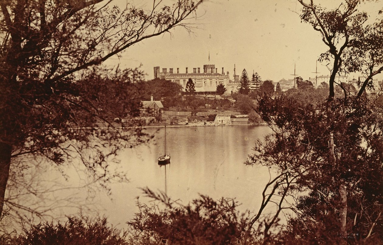 Regierungsgebäude, von Lady Macquaries Stuhl, Sydney von John Degotardi