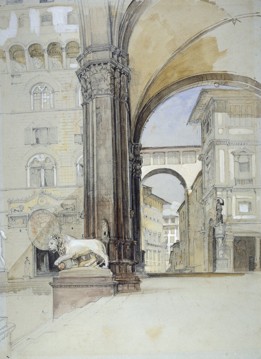 Florenz: Der Palazzo Vecchio und die Uffizien von John Frederick Lewis