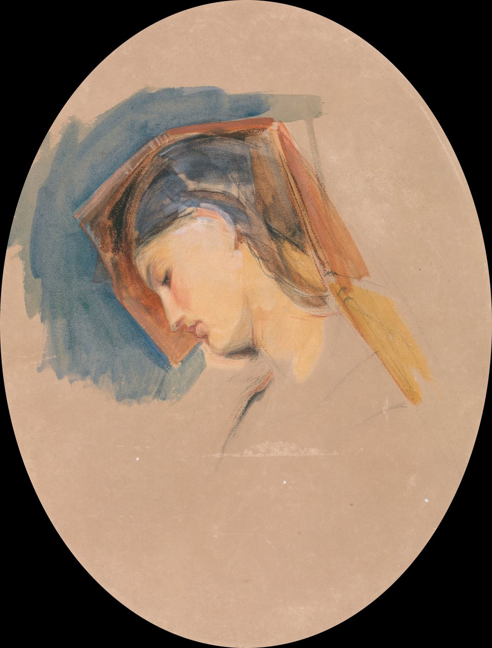 Kopf einer jungen Frau von John Frederick Lewis