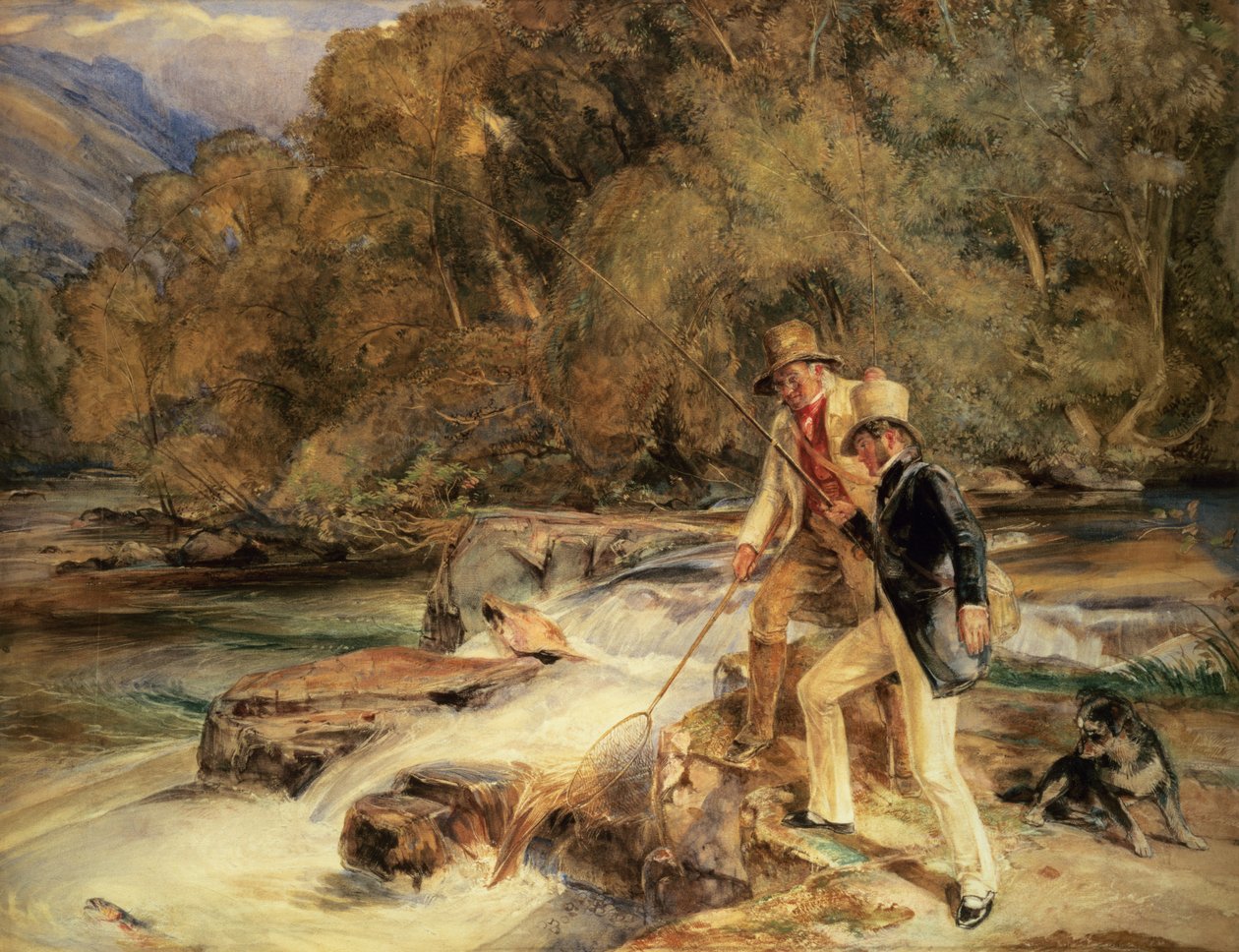 Landseer und Lewis beim Angeln von John Frederick Lewis