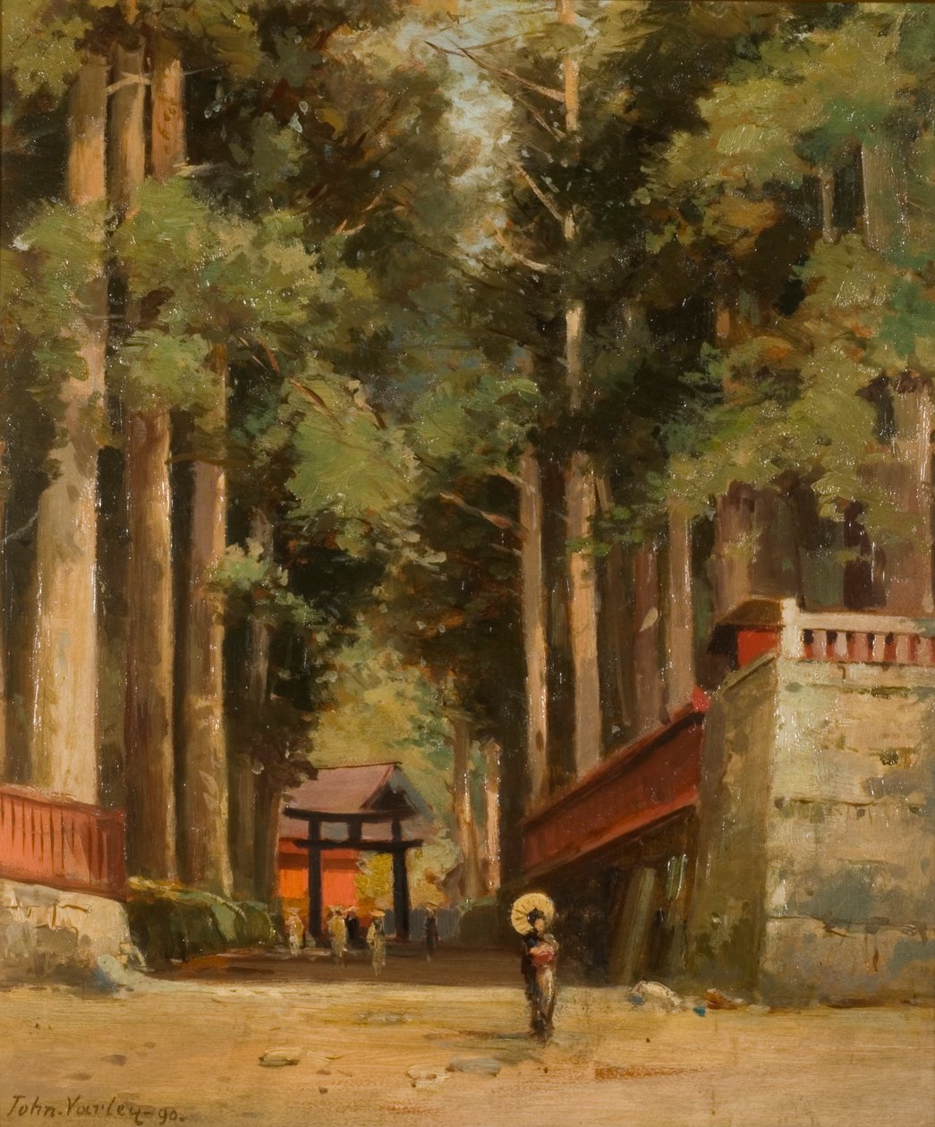 Allee der Kryptomerien zum Tempel von Fiaharajinshu, Nikko, Japan, 1890 von John Jnr. Varley