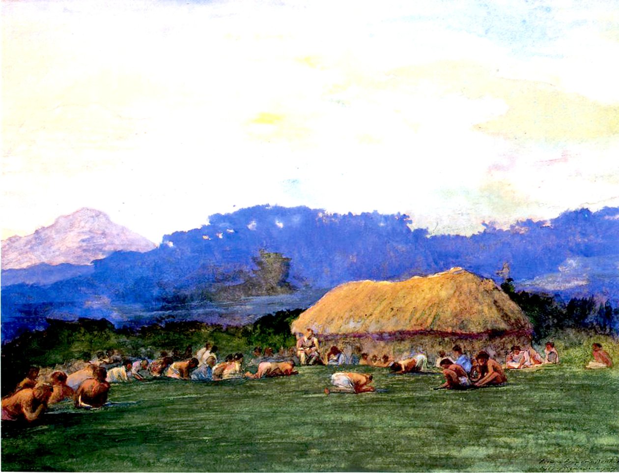 Abendgebet im Teufelsland, Fidschi, 1891 von John La Farge or Lafarge