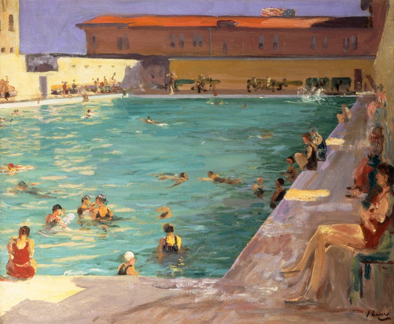 Das Volksbad, Palm Beach, 1927 von John Lavery