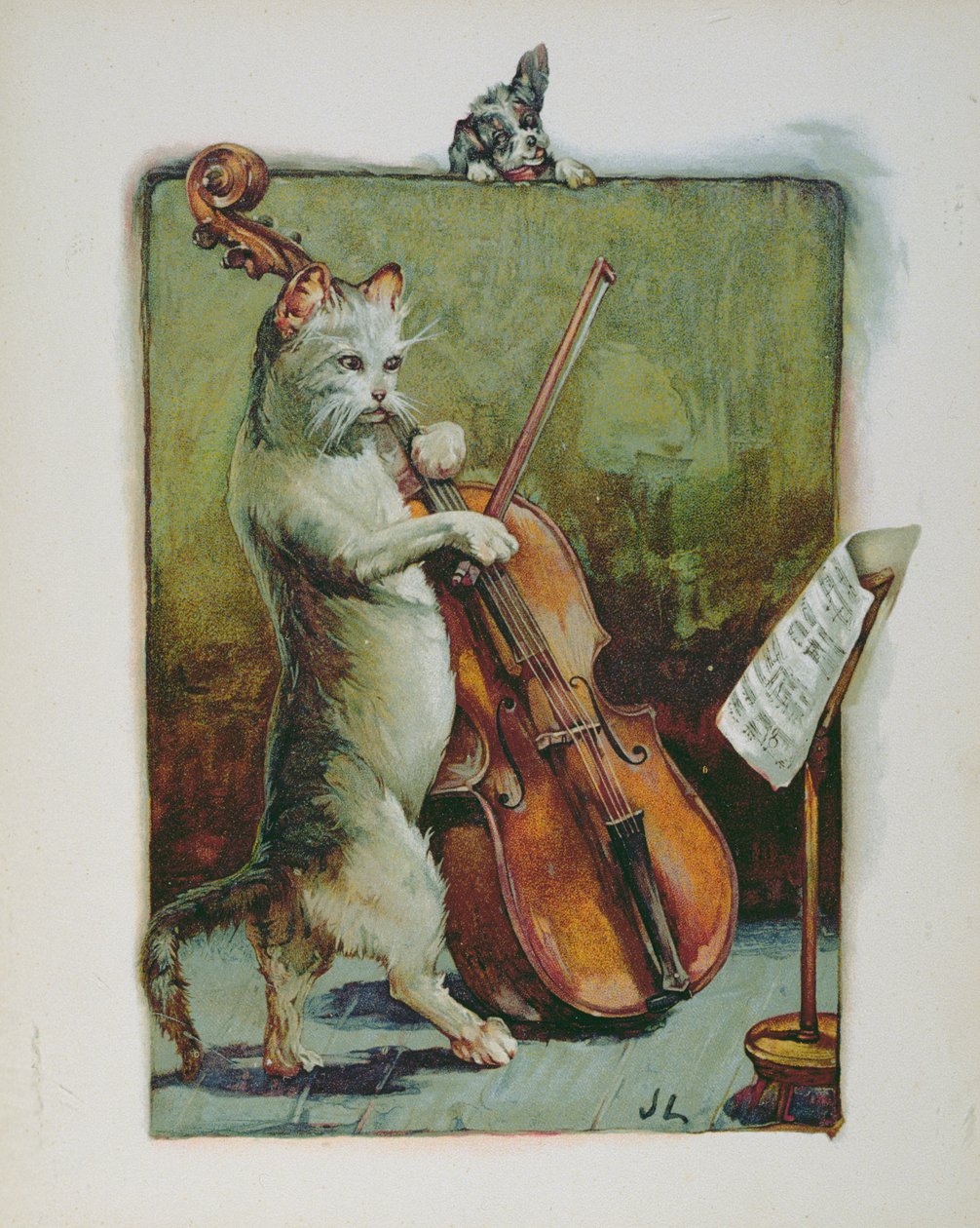 Die Katze und die Geige, aus einem illustrierten Kinderreimbuch von John Lawson
