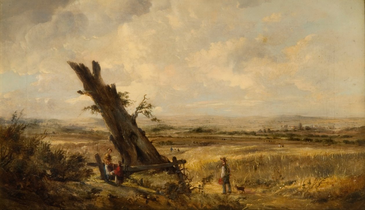 Landschaft mit Kornfeld von John Linnell