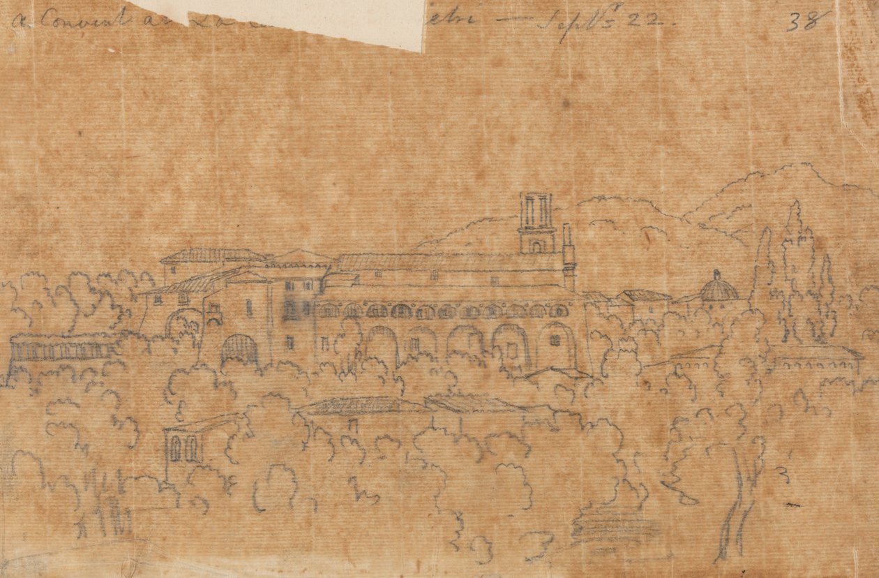 Ein Kloster in La Cava bei Vietri, 22. September von John Robert Cozens