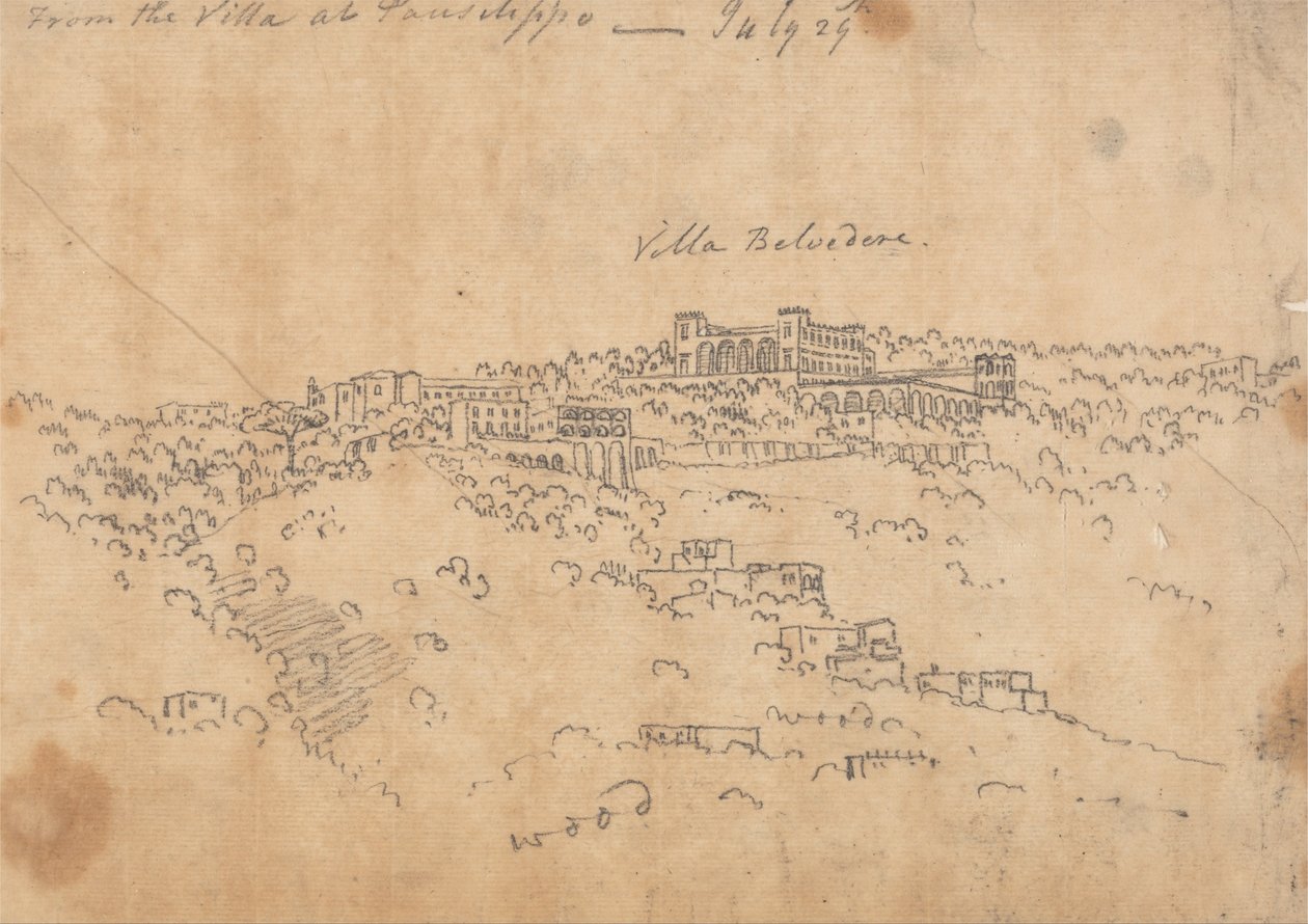 Von der Villa in Posillipo, 29. Juli von John Robert Cozens