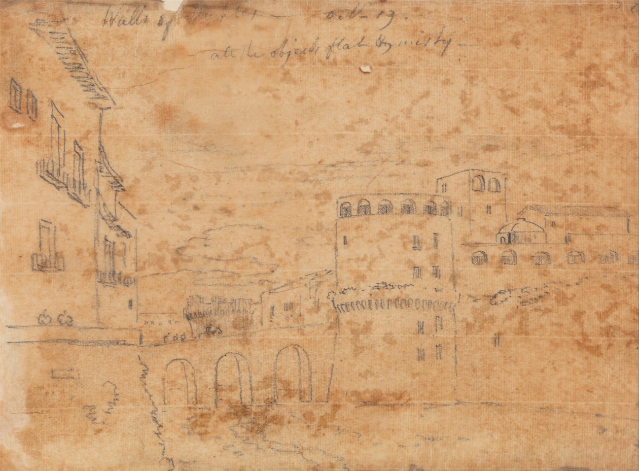 Mauern von Neapel, 19. Oktober von John Robert Cozens