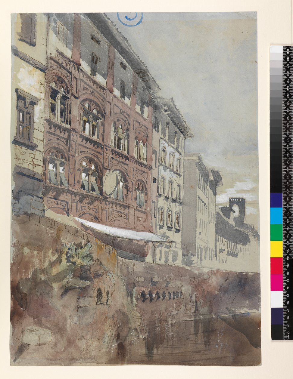 Nr.1590 Palazzo Agostini, Pisa, 1845 von John Ruskin