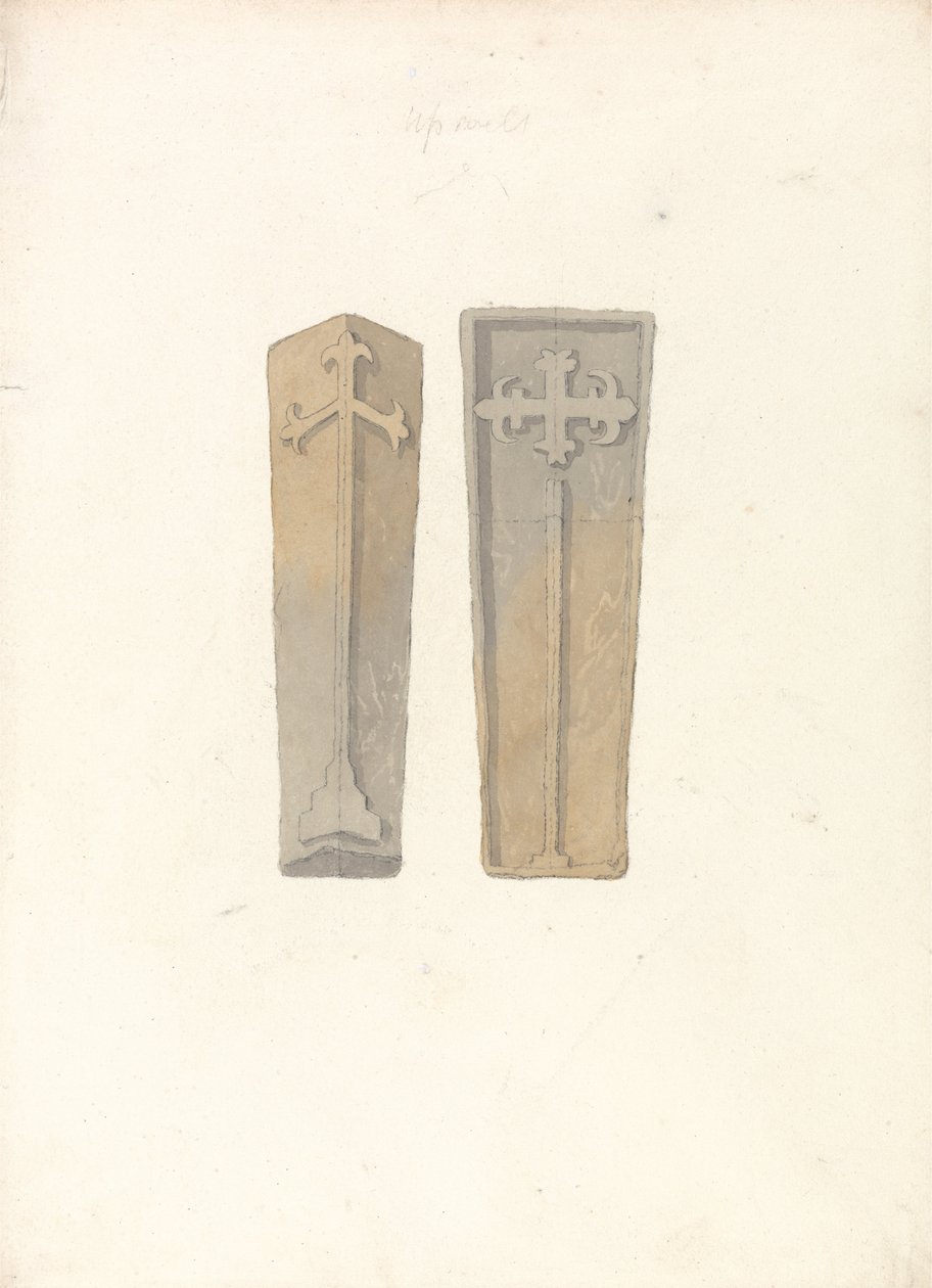 Studien von zwei Sargdeckeln aus Norfolk Kirchen von John Sell Cotman