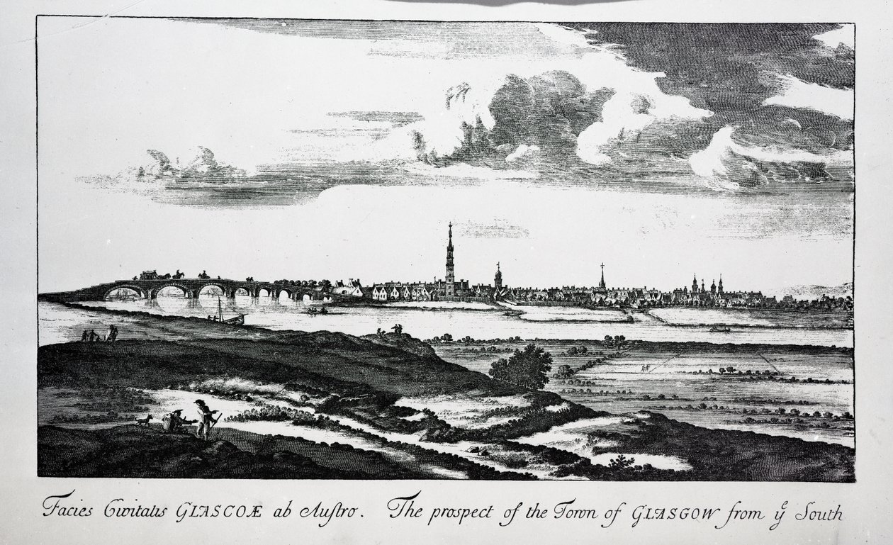 Die Aussicht auf die Stadt Glasgow von Süden, aus 