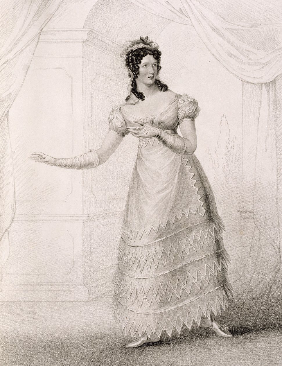 Miss Paton als Susanna in Die Hochzeit des Figaro, veröffentlicht von Colnaghi von John Stewart