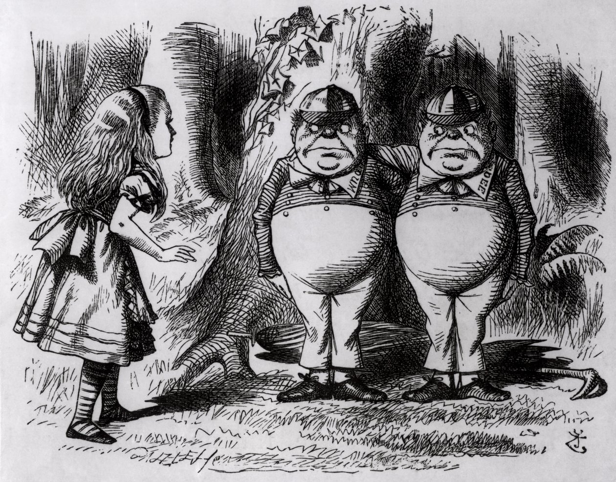 Tweedledum und Tweedledee, Illustration aus 