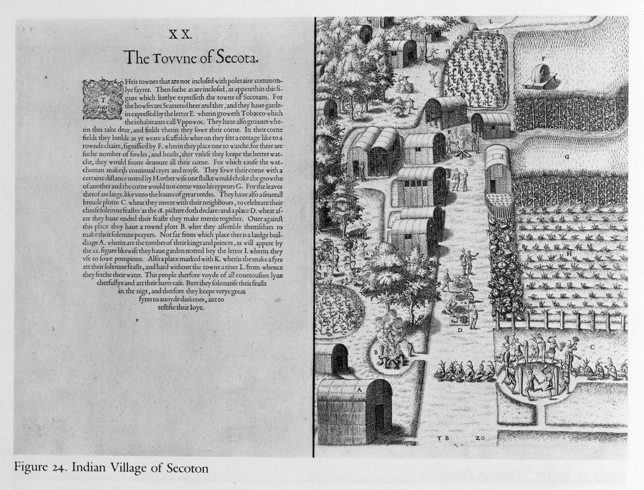 Indisches Dorf Secoton von John White