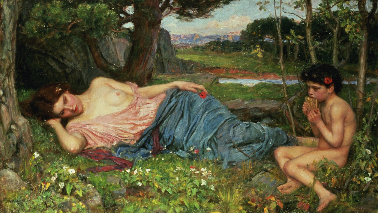 Höre meine süßen Pfeifen, 1911 von John William Waterhouse