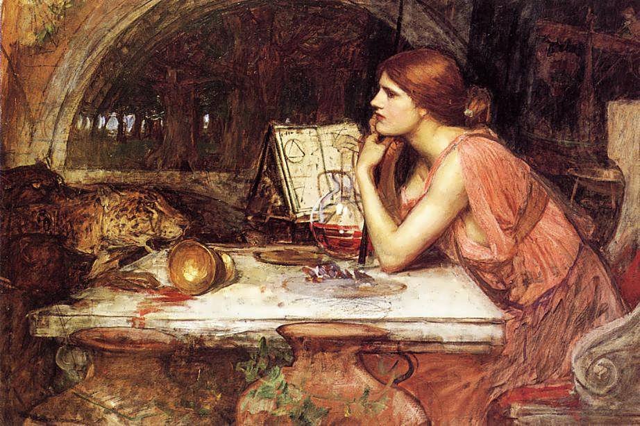 Skizze von Circe von John William Waterhouse