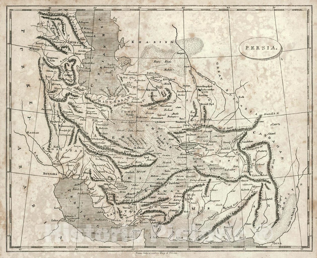 Arrowsmiths Karte von Persien, 1819 von John Arrowsmith