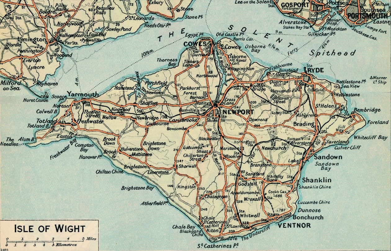 Isle of Wight, 20. Jahrhundert von John Bartholomew