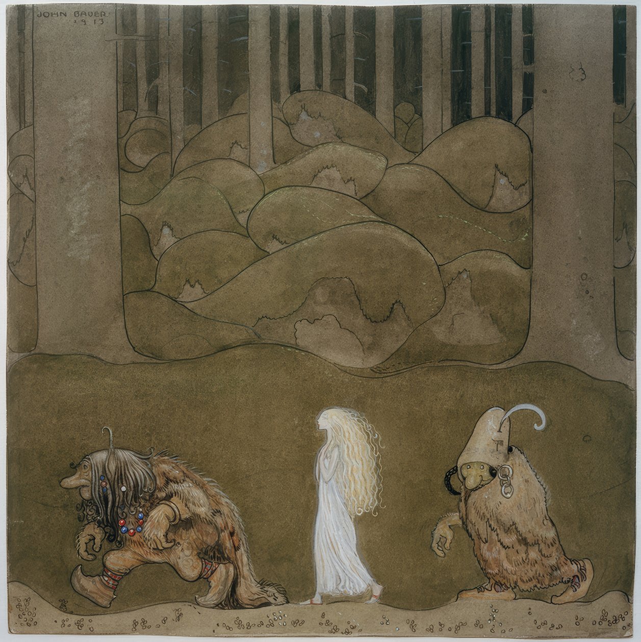 Prinzessin und Trolle von John Bauer
