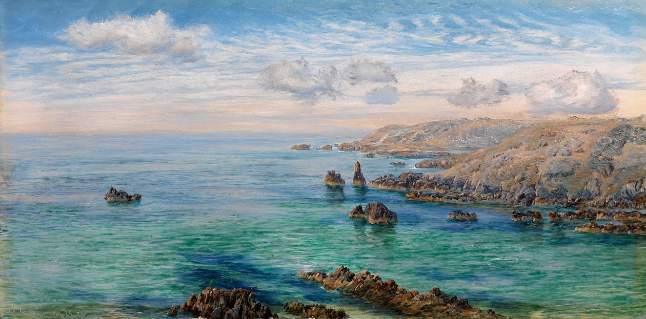 Skizze an der Südküste von Guernsey von John Brett