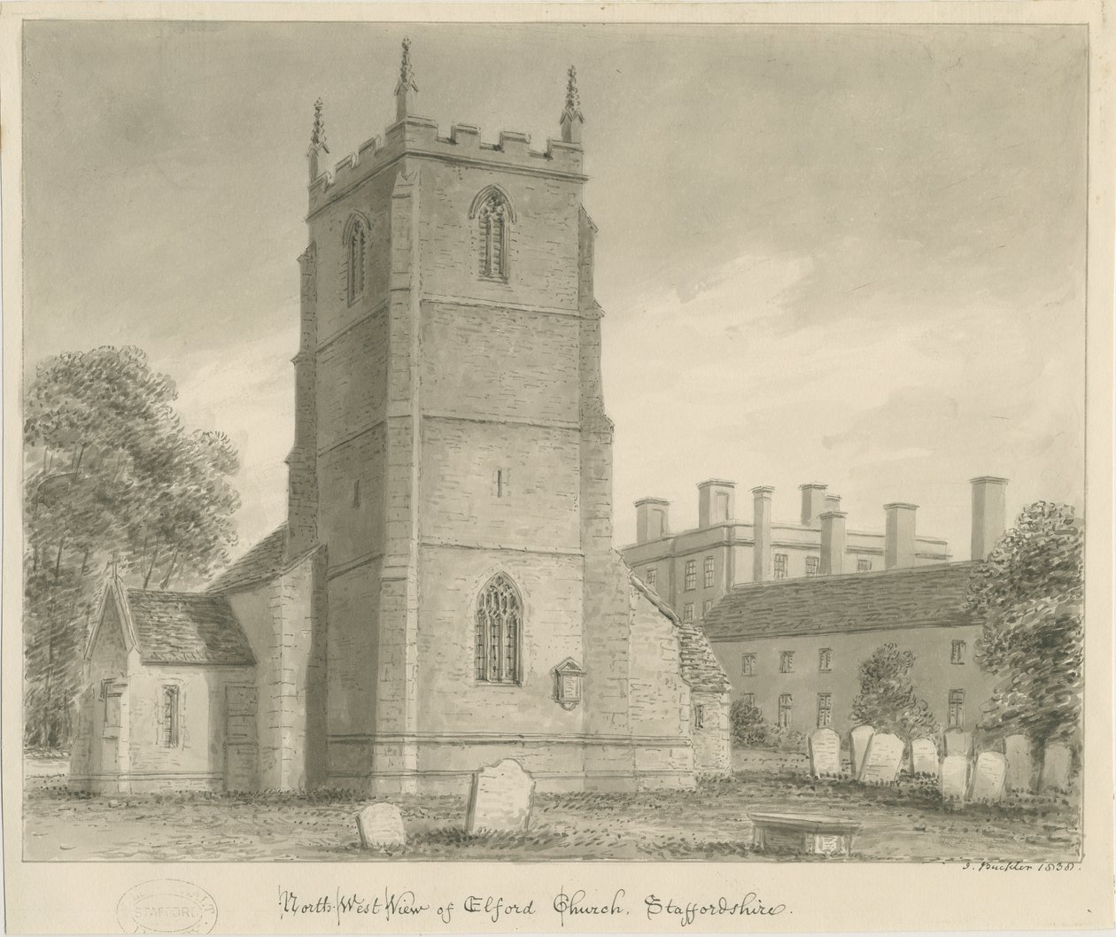 Elford Kirche von John Buckler